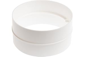STEINBERG14 Blanco Ø 125mm Conector Plástico para Sistemas de Ventilación, Conexión para Tubos de Conductos de Aire