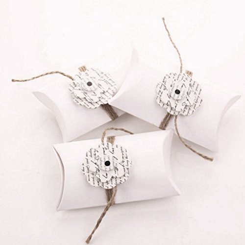 Gazechimp 50pcs Kissen Süßigkeiten-Boxen Mit Blume Hochzeit Partei Taufbevorzugung Boxen - 8