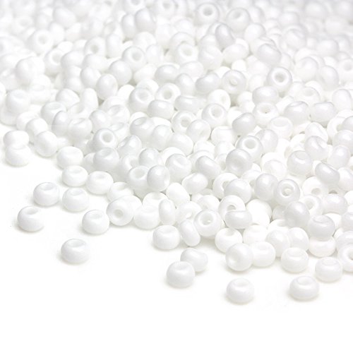 Preciosa Beads Unlimited - Opaco Checa Cristal Blanco rocalla/Semillas 8/0-pack de 100 G