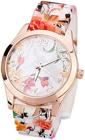 MEIbax watchesClearance!!!MEIbax Women Girl Watch Silicone Printed Flower Causal Quartz WristWatches