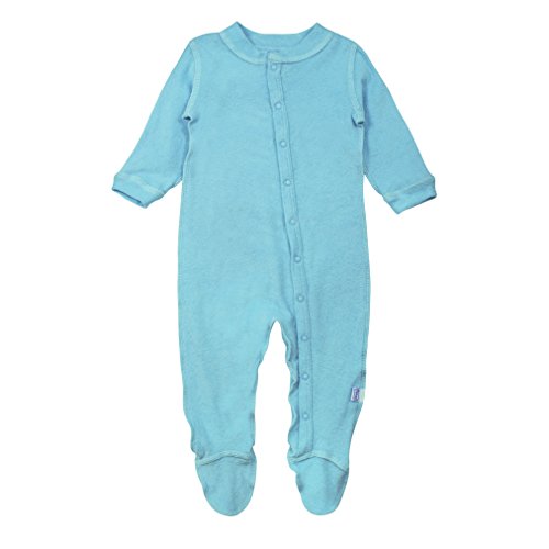 i play. Organic Cotton Footie (0-3 Months, Light Aqua)