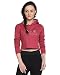 Campus Sutra Maroon Womens Printed Crop Hoodie RS.517.00