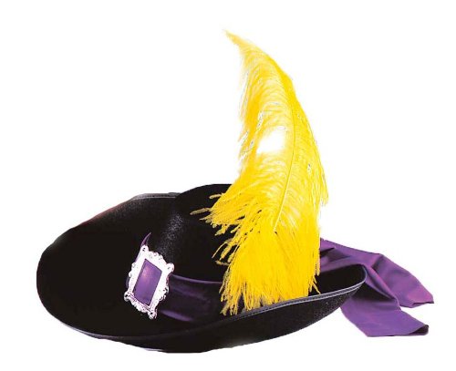 Preisvergleich Produktbild Musketierhut schwarz Klamer Feder