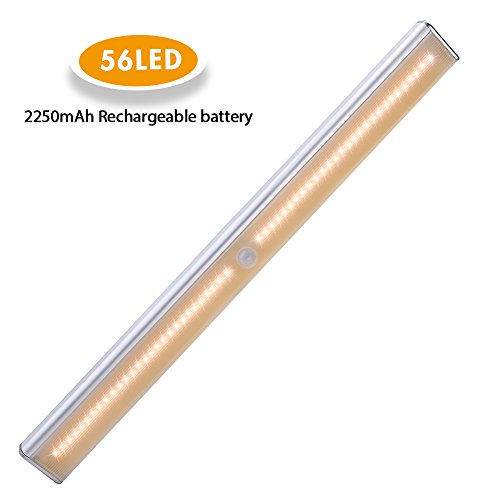 Preisvergleich Produktbild Cynthia Schrankbeleuchtung 56LEDs Wireless Pir Motion Sensing-Licht für Kleiderschrank, Badezimmer, Kabinett, Dachböden, Garagen, Treppe , LED Nachtlichter warmweiß