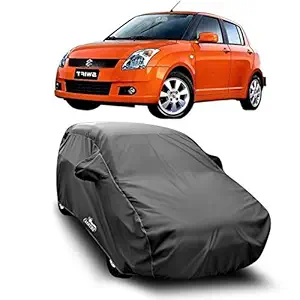 VIRMANG - Water Resistant - dust Proof - car Body Cover for Compatible with Maruti Suzuki Old Swift car Cover - Water Resistant UV Proof - car Body Cover (Grey with Mirror)