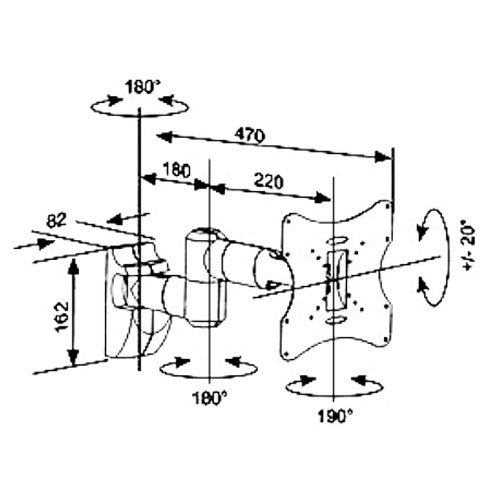 LED LCD TFT Schwenkbar Monitor Wandhalterung Halterung Monitorhalterung Schwenk und Neigbar 17 19 21 22 24 -32 Zoll Universal passend für Samsung Toshiba Sharp Philips Panasonic Acer AOC LG BENQ SONY ASUS DELL Medion Fujitsu Siemens - 2