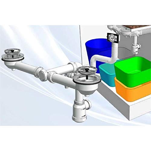 Hidrotecnoagua sifones - Desagüe fregadero ahorro espacio t-56bm diámetro 115