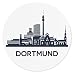 Produktbild Merchandise for Fans Dortmund Nordrhein-Westfalen Silhouette, Mauspad rund aus Textil 20cm, Rutschfester Kautschukrücken, für alle Maustypen