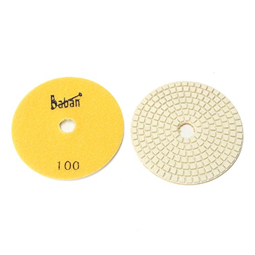 Baban 12pcs Schleifscheibe Polierscheiben Diamant Polierscheibe polishing pads Steinschleifer Inkl 4“ Teller für Marmor - 5