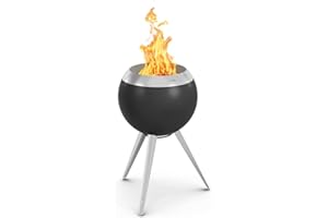 höfats - Moon 45 brasero sans fumée avec Pied Haut en INOX - brasero émaillé à Faible émission de fumée avec Technologie de gazéification du Bois, processus de Combustion en Deux étapes - ⌀ 45 cm