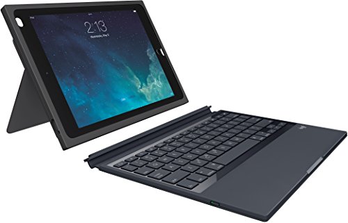 Logitech Blok Schutzhülle (geeignet für Apple iPad Air 2, integrierter QWERTZ Tastatur) schwarz/schwarz