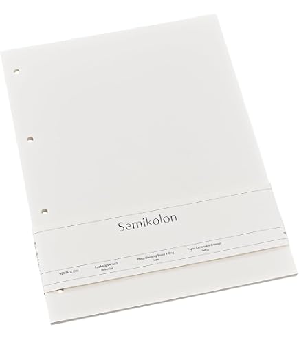 Album Fotografico Semikolon A 4 Anelli 29,5x32 Cm – Copertina Efaline Beige Fango, Fatto A Mano, Senza Pagine - 3