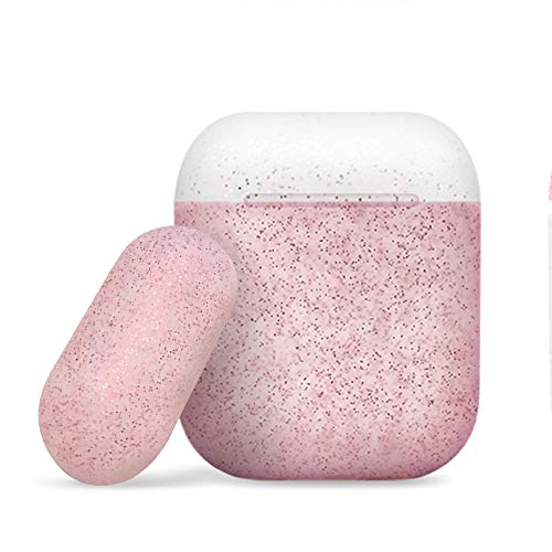 Étui Protecteur AirPods - Deux Capuchons Protection Compatible avec Apple AirPods 1 & 2 (Témoin LED Non Visible) en Silicone Protecteur Rose - Slopow