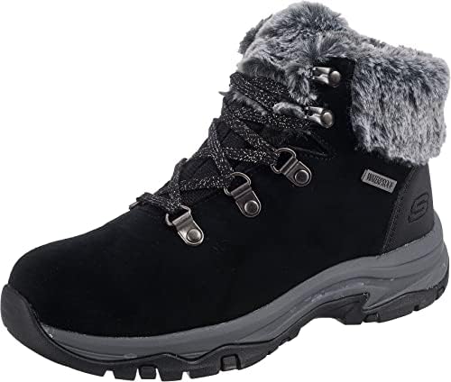 Skechers Donna Trego Falls Finest Trainers, Black Suede Nylon, 36 EU