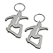 Produktbild munkees 2 x Schlüsselanhänger Skateboard-Figur Flaschenöffner Sport-Fans, Doppelpack Silber, 34941