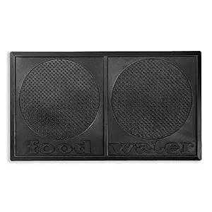 Bone Dry DII Non-Slip 100% Natural and Recycled Rubber Water-Proof Water Proof Pet Feeding Food/Water Mat, 10x16, Perfect for Food, Water and Treats-Food/Water