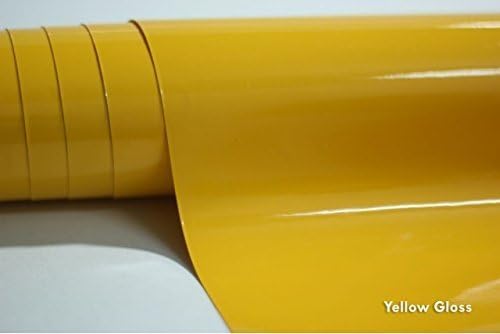 Gloss Yellow Vinyl Wrap Film Sticker "Air Free" (Choices of lengths)1.52m (30cm x 1.52m)