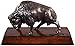 Produktbild Casa Padrino Luxus Bison Bronzefigur Bronze/Braun 35 x 18 x H. 20 cm - Deko Figur mit Mahagoni Holzsockel