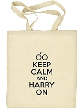 Shirtstreet24, Keep Calm And Harry On, Natur Stoffbeutel Jute Tasche (ONE SIZE), Größe: onesize,natur