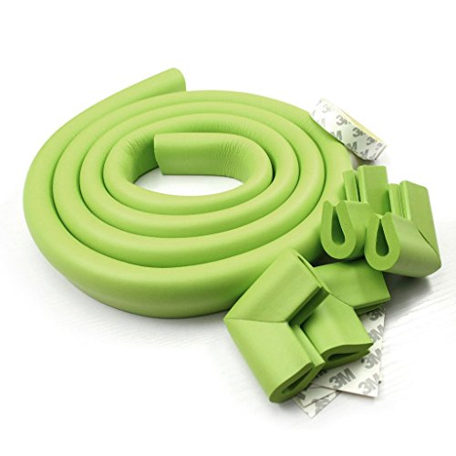 JNTworld Glass Table Edge Guard Baby Protector +4 Corner Soft Non-toxic and Environmentally Friendly environmentally friendly (green)