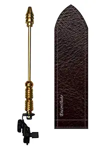 EncoreAuto Golden Car Flag Rod with Universal Bracket and Cover (Dark Brown) for All Car Models/Judgement Rod/Corner Rod