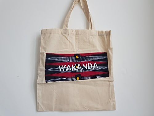 Customised Calico Tote Shopper Bag with Ankara African Wax print - Wakanda Black Panther