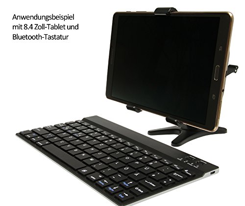 Photecs® Tablet Stativ Pro V1-PX, vielseitig verstellbarer Tablet Ständer, Tablethalter, Halterung für iPad, andere Tablets u. große Smartphones bis 21cm - 9