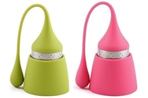 iNeibo Bonnet Noël Infuseur Thé Original, Boule a The Infuseur en Silicone 100% Alimentaire avec Passoire à thé en Acier Inoxydable Infuseur The (Set de 2)