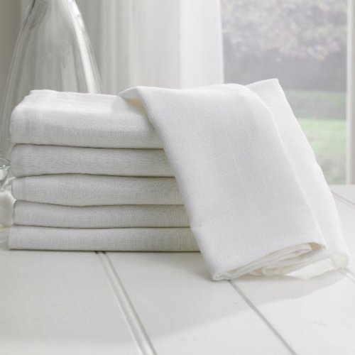 Lollipop Lane Muslin Squares (White, Pack of 6)
