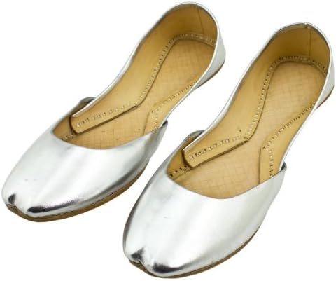 Womens Black Evening Dress Beaded Indian Leather Khussa Shoes Pumps (3 UK)