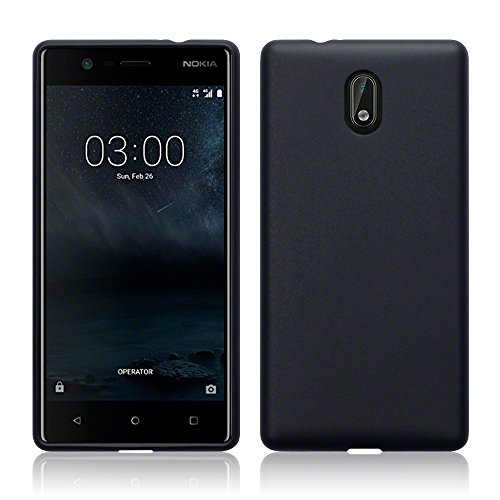 Nokia 3 Funda Protectiva de Silicona Gel TPU estrecha - Negro oscuro acabado mate Nokia 3 Funda Protectiva de Silicona Gel TPU estrecha - Negro oscuro acabado mate
