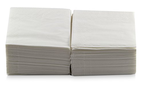 Saten Coktail, Servilleta 20x20, 2 capas, pliegue 1/4, 100 servilletas, lisa con cenefa Blanca