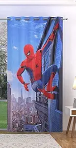 HHF DECOR Polyester 3D Digital Printed Curtain Pack of 1 Pecs for Kids Room Use for Kids Spider-Man Print Curtain