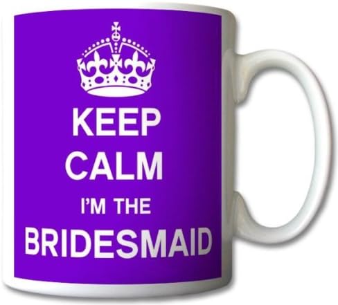 Keep Calm I'm The Bridesmaid PURPLE Mug Cup Gift Retro