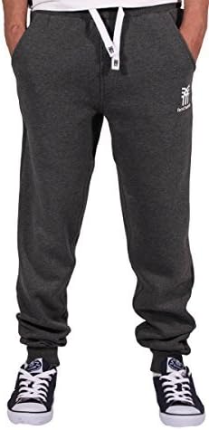 Mens Boys Hip Hop Fleece Jogging Jogger Bottoms Pants Gymwear Sportswear (M, Charcoal)