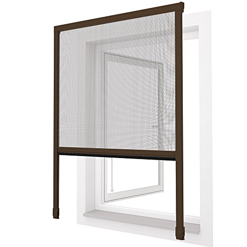 Insektenschutz ALU Rollo für Fenster 100 x 160 cm zum klemmen baun - 2