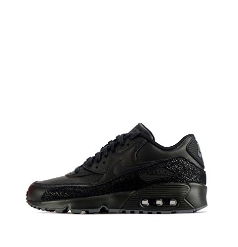 FR Meilleur Nike Air Max 90 Lth Gs, Chaussures de Gymnastique Fille, Noir (Black/Black/Dk Grey), 38.5 EU