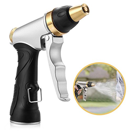 Garten Handbrause, Aodoor HN-01 Garten Spritzpistolen/Garten Bewässerung 100% Metal - Verstellbarer Wasserdurchfluss - Robust und Leistungsstark für Autowaschanlagen, Hochdruck Gartenbrause
