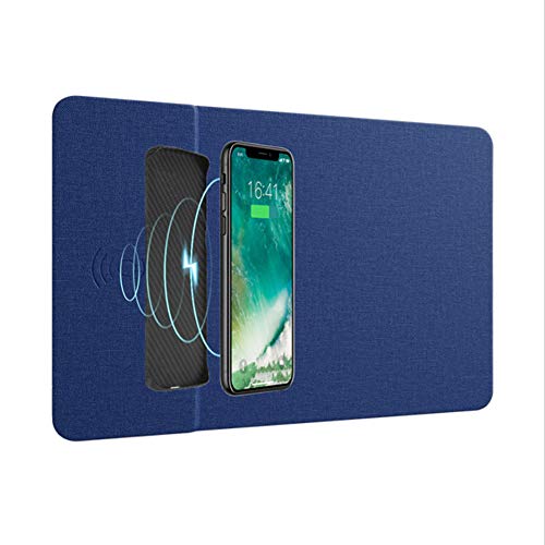 Preisvergleich Produktbild Nevter359 QI drahtlose Lademausunterlage, drahtloses Aufladen des Ladegeräts des Handys Büro Desktop Handy Wireless Ladegerät Computer Mauspad Ladematte Blau