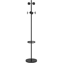 HOMCOM Appendiabiti A Forma Di Albero Con 2 Ripiani E 8 Ganci – 34x181 Cm, Bianco E Rovere