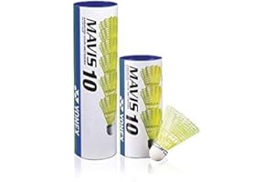 YONEX Nylon Mavis 10 Badminton Shuttlecocks Yellow/White Speed: Medium Pack of 6 (Yellow)