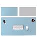 Produktbild Das Leder Mouse Pad_Schreibunterlage überdimensionierten Mauspad wasserdicht doppelseitige Leder, Blau + Silber, 60 * 30 cm