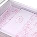 Cambrass 56 x 90 x 73 cm Wooden Bedside Crib Next with Fabrics Collection Toile (Pink)