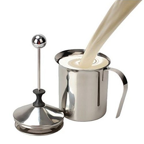 Webat 400ml Edelstahl Milchschäumer Cappuccino Kaffeeschäumer Doppelschaumpumpe