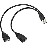 Maxhood USB 3.0 Splitter Cable, USB3.0 Male to Dual USB 2.0 Female & USB3.0 Female Y Splitter Charger Cable 1 Male to 2 Femal