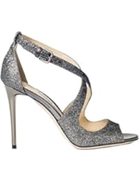 Jimmy Choo Mujer EMILY100LAGANTHRACITE Gris Purpurina Sandalias