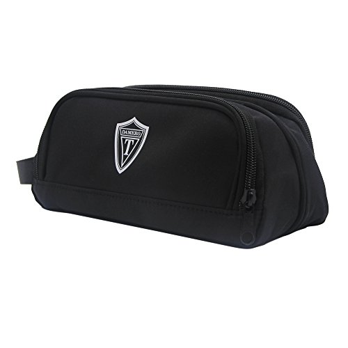 Damero Schwarz Universal Organiser Tasche mit Doppelschicht Sporttasche Tragtasche für Reise zum Ladegrät/Eletronisches Zubehör für Reiseorganisator (Mittel) - 2