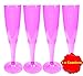 Produktbild 10 x High Quality One Stück Einweg Hot Pink Champagner Flöte/Glas – 160 ml (6oz). Ideal für Taufen, Baby Duschen, Hen Do 's, Picknicks, Camping und glamping, Festivals, Outdoor Pool, Grills (BBQ), Garten und besondere Anlässe. bieten 10 Stück Gläser mit 4 x Aios Getränke Mats. Ideal für Prosecco mit den Mädchen (und Jungen)
