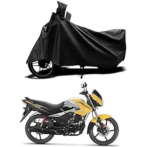 SEBONGO Dustproof UV Protection Water Resistant Bike Cover for Hero Passion Pro i3S ( Black )