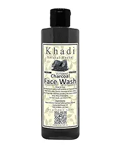 Khadi Natural Herbal Activated Charcoal Face Wash For Men and Women | Oil ,Dirt And Blackheads Removal | Suitable For Oily And Normal Skin 200ml Pack